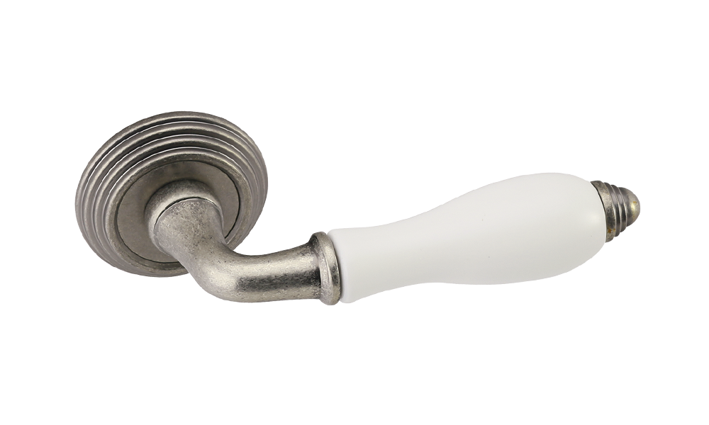 Дверная ручка ADDEN BAU PORCELLANA V214 AGED SILVER