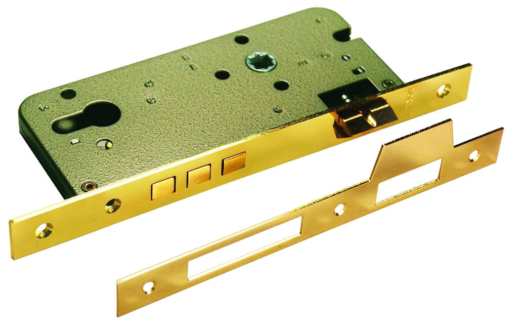 Замок с тремя ригелями под ключевой цилиндр MORELLI L03 PG Золото