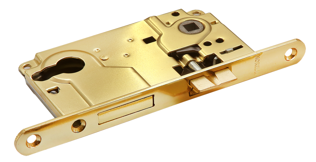 Замок с ригелем под ключевой цилиндр MORELLI L1885 PG Золото